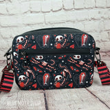 Emo Red Cat Skeleton crossbody bag