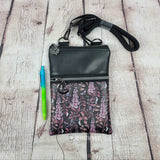 Foxglove Flowers Faux Leather Crossbody Phone Bag