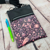 Cosmic Flora Faux Leather Crossbody Phone Bag