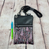Foxglove Flowers Faux Leather Crossbody Phone Bag