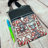 Freak Show Circus Faux Leather Crossbody Phone Bag