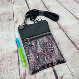 Foxglove Flowers Faux Leather Crossbody Phone Bag