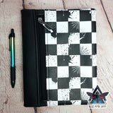 Checkerboard Grunge Notebook with removable cover A5